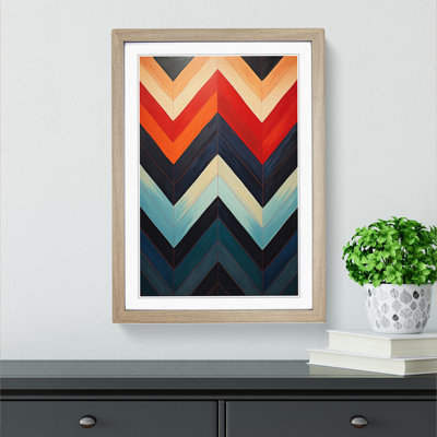 Chevrons Tachisme 1 Piece Single Picture Frame Wall Art
