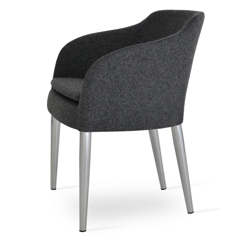 Aidric 18'' H Upholstered Metal Dining Chair, Dark Gray