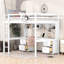 Lit mezzanine blanc avec bureau, tiroirs et station de charge-415572129