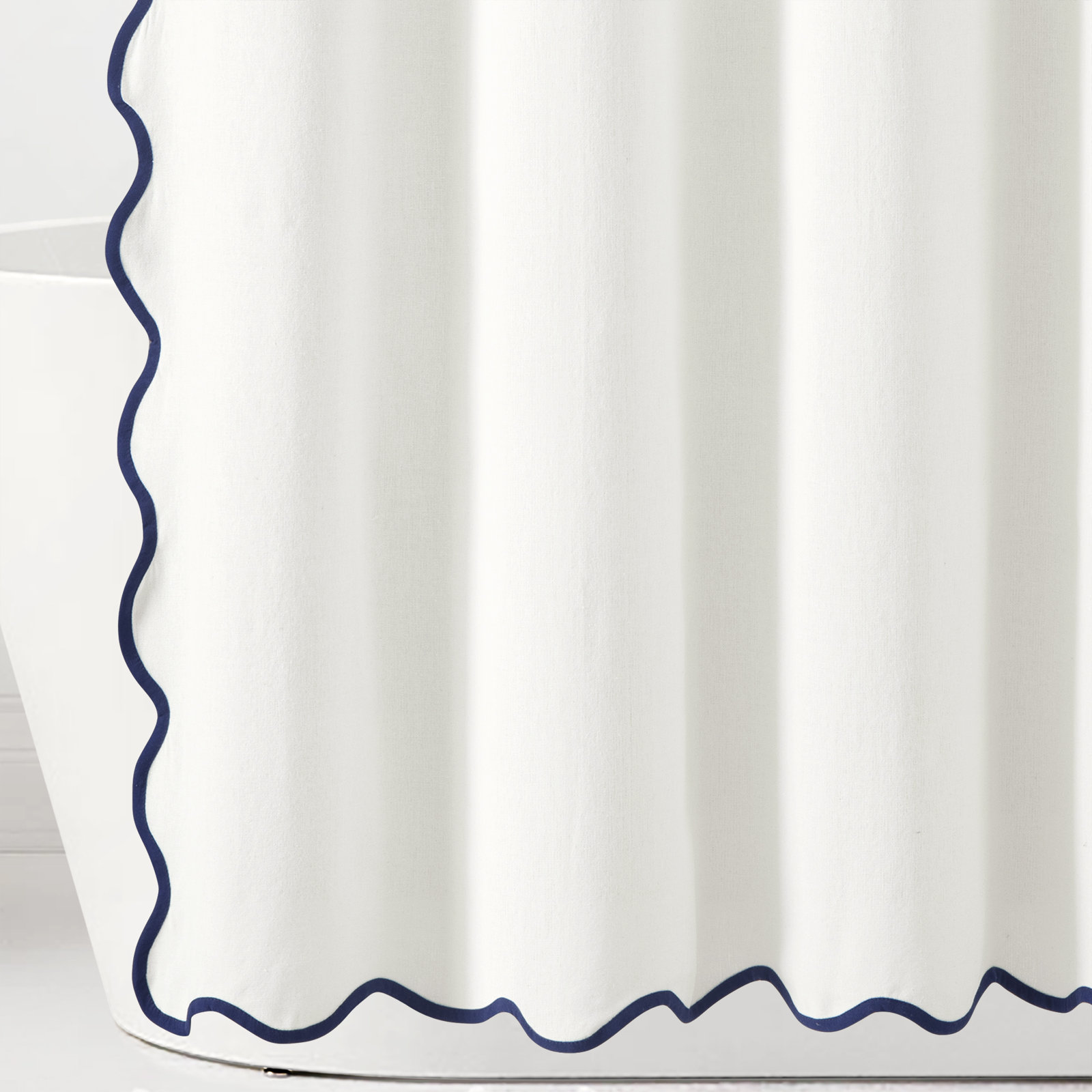 Houston Scalloped Shower Curtain, Navy