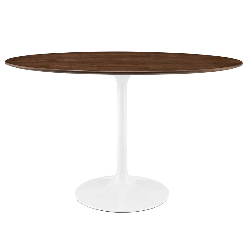 Table de salle à manger Lippa, Noyer, Blanc
