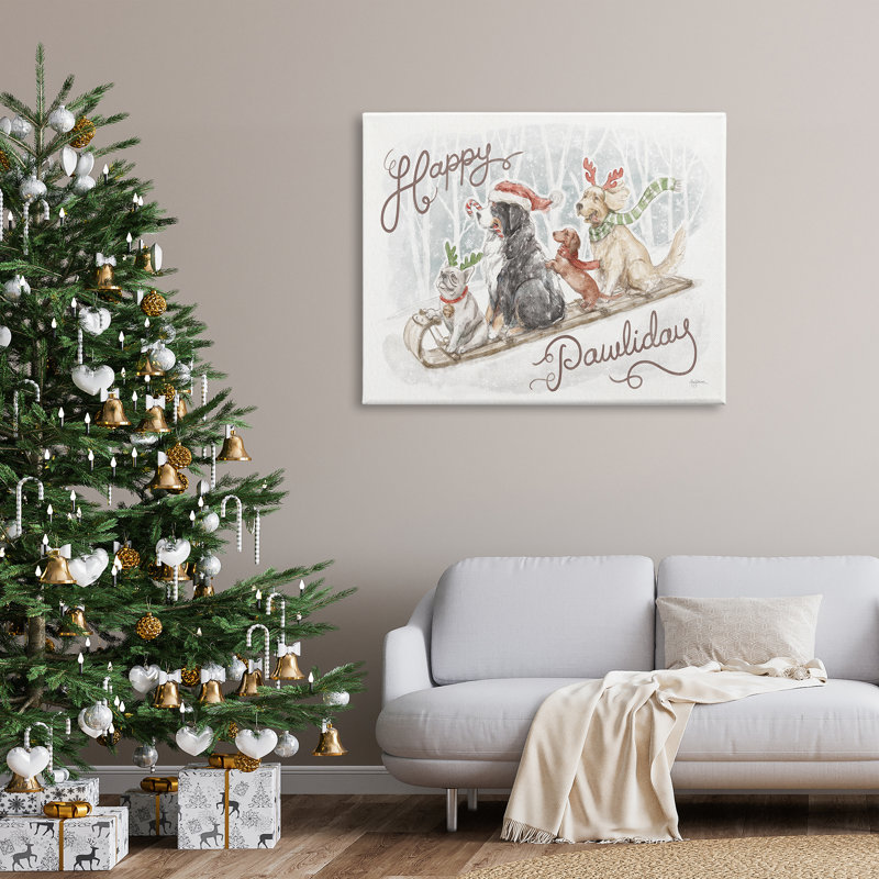 Happy Pawliday Dogs, H 36 po x l 48 po x P 1,5 po