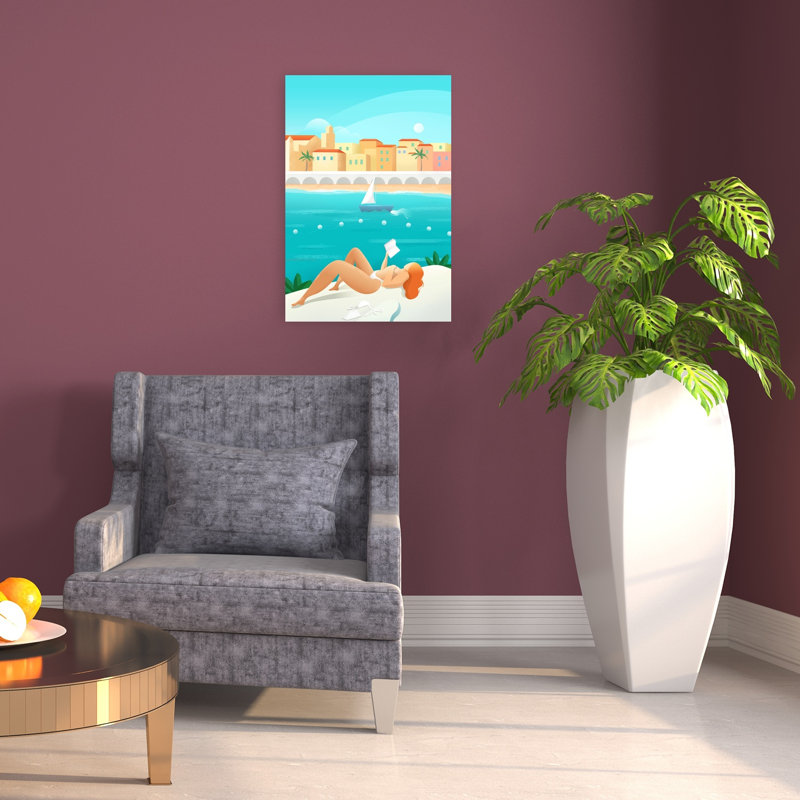 Affiche murale abstraite Côte d'Azur, H 24 po x l 16 po