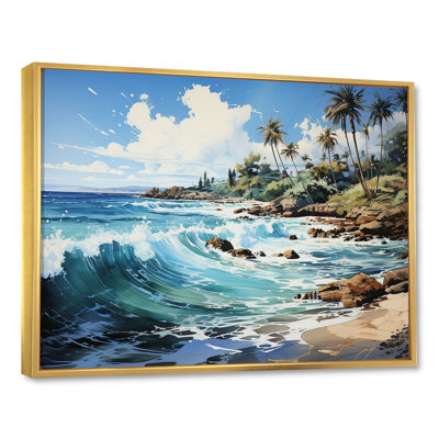 Palmier turquoise sur fond tropical