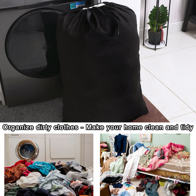Sac à linge en tissu, Noir