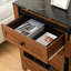 Armoire avec porte coulissante et tiroirs multiples