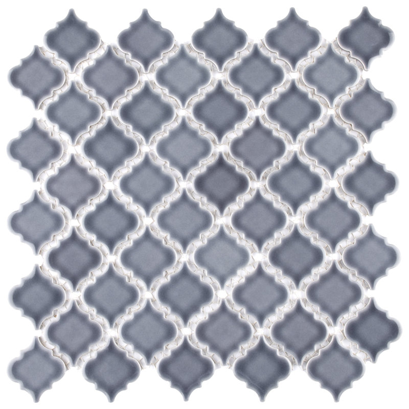 Hudson Tangier Imperial Grey 12-3/8 in. x 12-3/8 in. Porcelain Mosaic Floor and Wall Tile