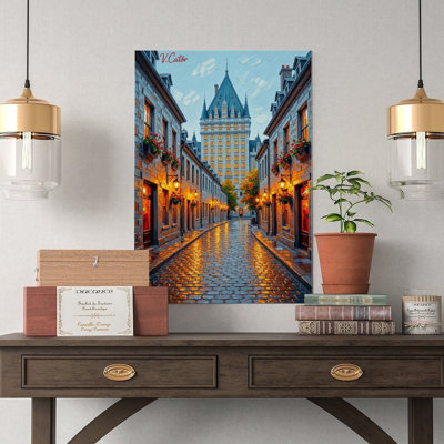 Canvas Wall Art Quebec City Castle Poster-2 Vintage Poster Print Home Decor