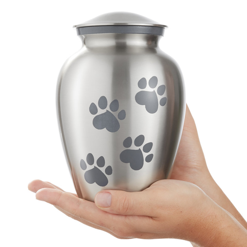 Urne décorative pour animal de compagnie, Moyen, Argent