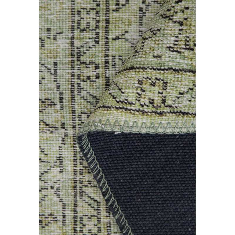 Luxurious Green Area Rug, 5.0 x 7.5 Feet | 100% Polyester, 1850 g/m² | Pile Height: 0.16 Inches | Eco-Friendly Recycled Poly Cotton Underside | Durable Machine Carpet for Living Room, Bedroom, and Office Décor