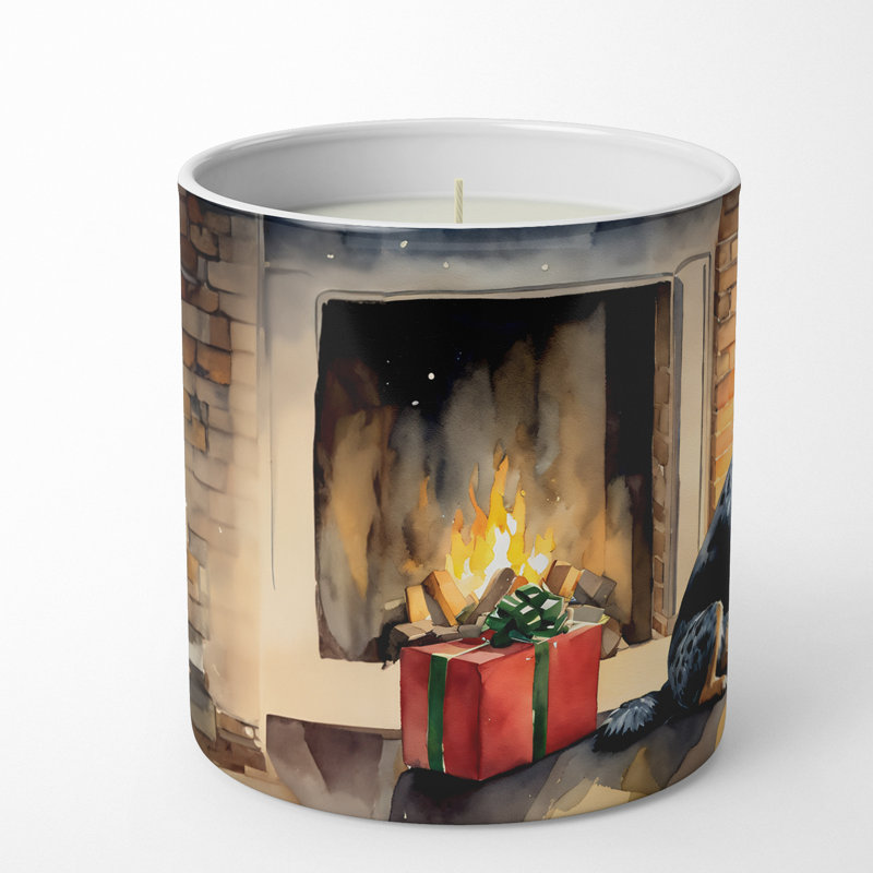 Bougie de Noël parfumée avec support en céramique