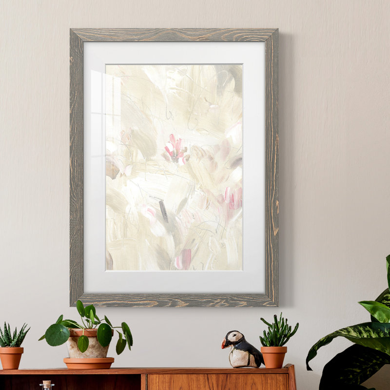 Soft Abstraction II - peinture encadrée, H 37,5 po x l 27,5 po x P 1 po, Encadré gris