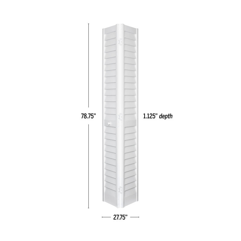 Porte pliante en deux en bois à persiennes Radiata, 28 po x 80 po, Blanc apprêté
