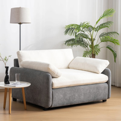 Fauteuil surdimensionné simple en chenille, fauteuil d'appoint large et profond, fauteuil rembourré moderne et confortable, canapé-lit avec coussins
