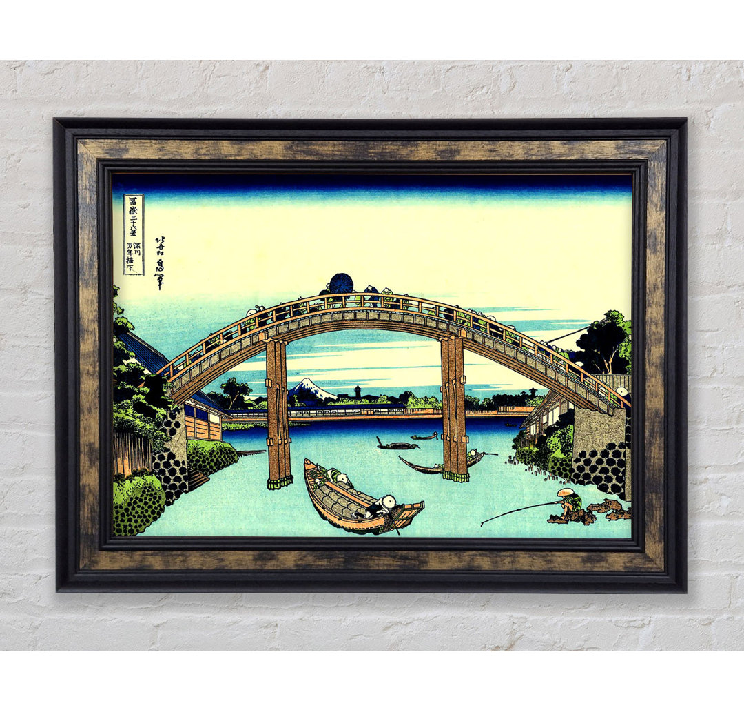 Hokusai Fuji durch die Mannenbrücke gesehen - Einzelner Bilderrahmen Kunstdrucke