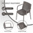 Summer- 4pcs Warm Grey Stackable PP Armchair for Indoor/Outdoor Use -Ergonomic Slatted Back with Modern folding indoor/outdoor multi-functional square table- PP tabletop with metal legs(White, khaki)