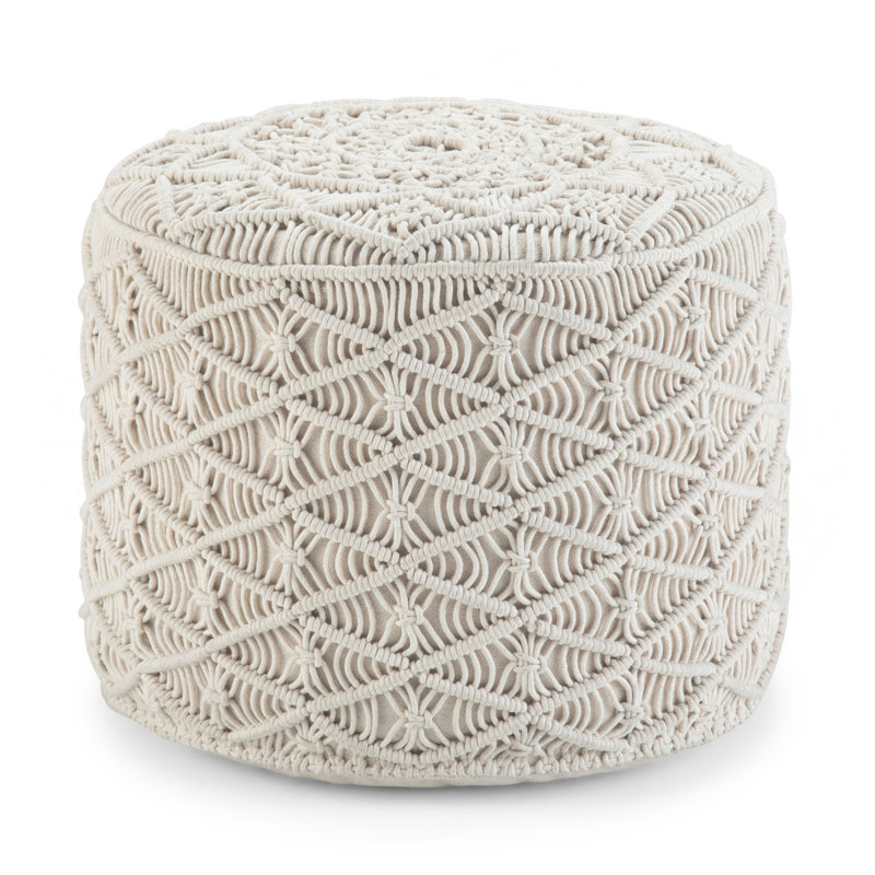 Coates - Round Macrame Pouf - Natural