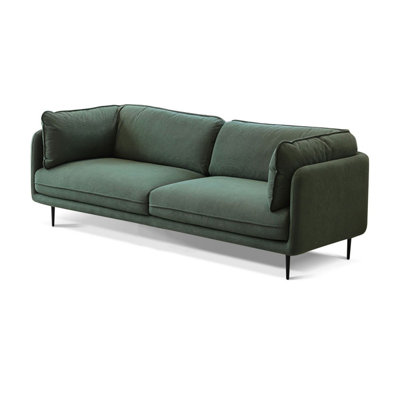 Coussin en velours côtelé vert