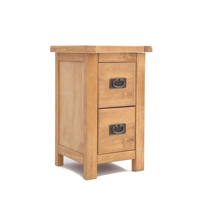 Aurelie 2 Drawer Bedside Table, Waxed