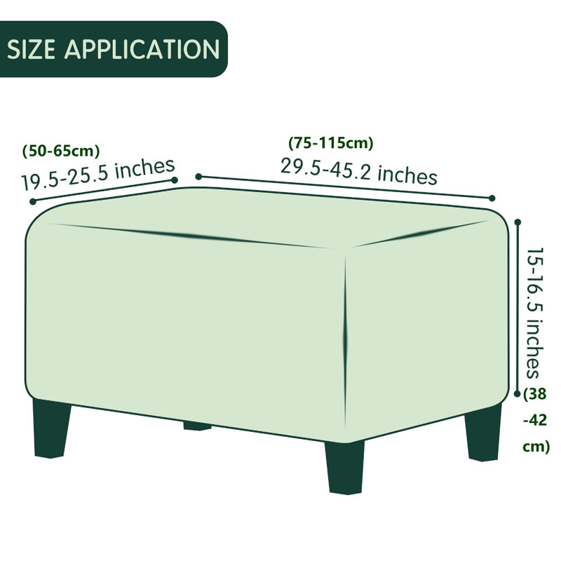 Box Cushion Ottoman Slipcover, Chocolate