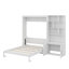Lit escamotable double avec plusieurs tablettes de rangement et une armoire