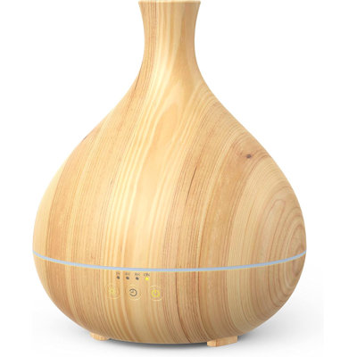 Diffuseur d'huiles essentielles, diffuseur d'aromathérapie 500 ml, humidificateur à brume fraîche de grande capacité, mode double brume, avec minuterie intelligente, arrêt automatique, silencieux