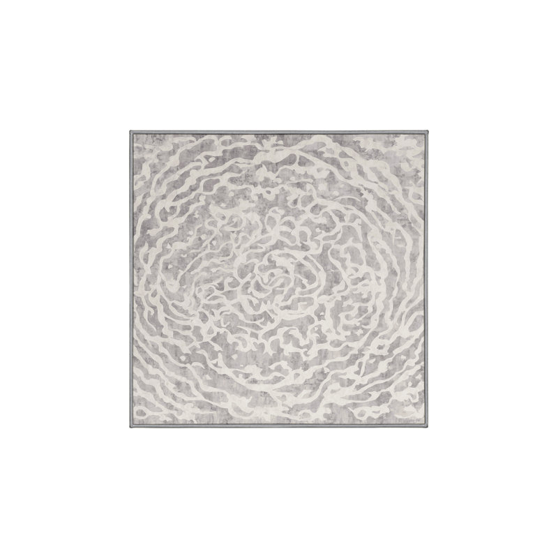Tapis gris soyeux et moelleux, Carré 4 pi
