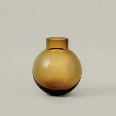 Ball Glass Vase - Dark Amber