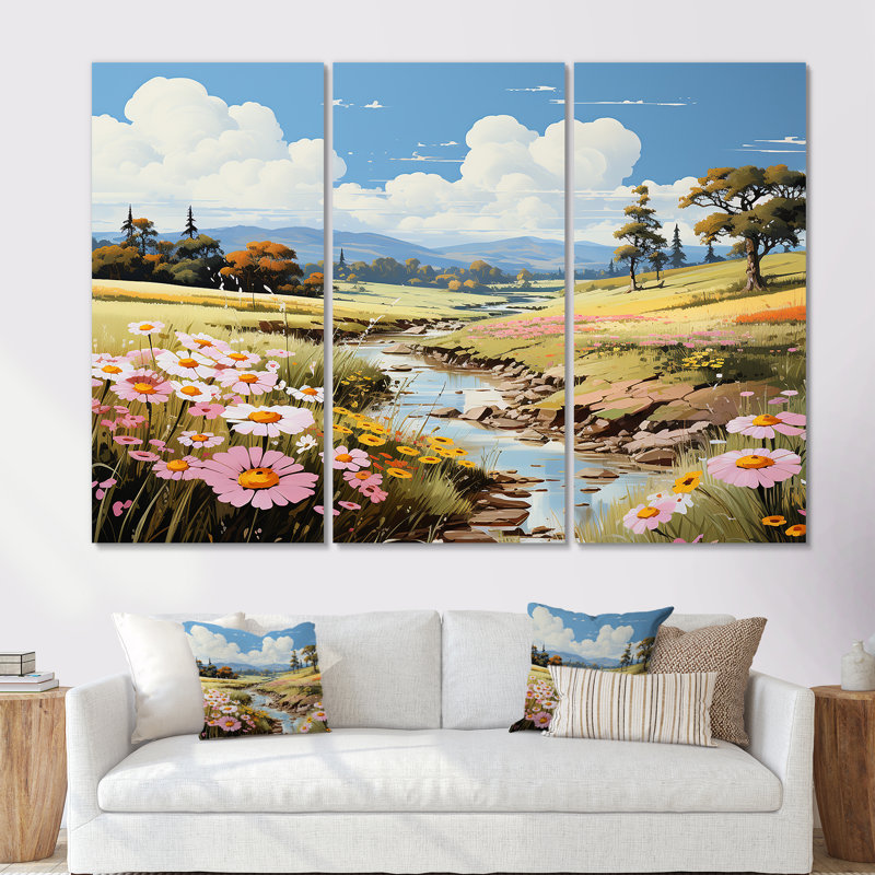 Ensemble de salon Ephemeral Serenity Meadow I - Meadow Wall Art, Toile tendue, H 40 po x l 60 po x P 1 po