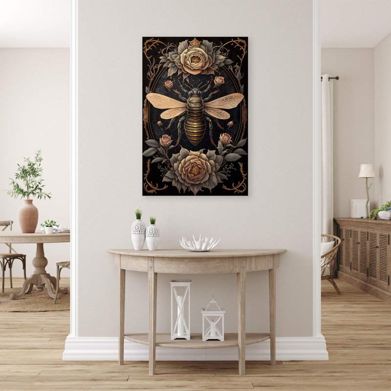 «Roses and Bee», impression sur toile tendue, H 36 po x L 24 po x l 1,25 po