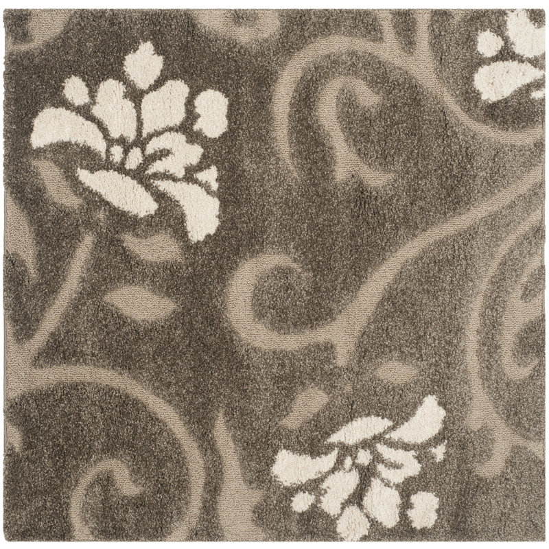 Caniesha Shag Performance Floral Rug, Square 5'