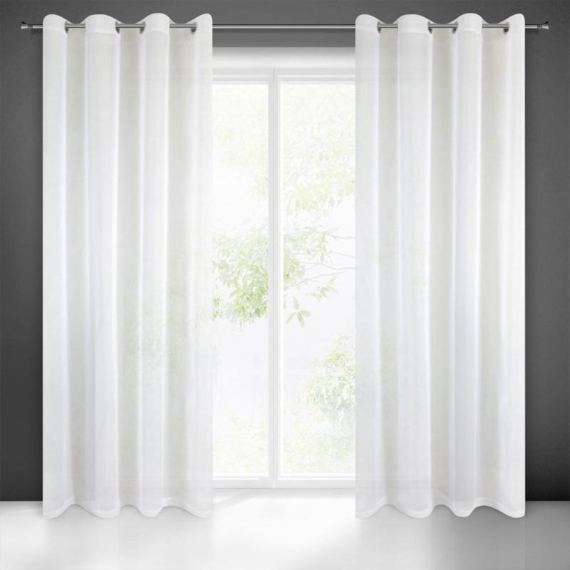 Lucy Eyelet Single Curtain, White