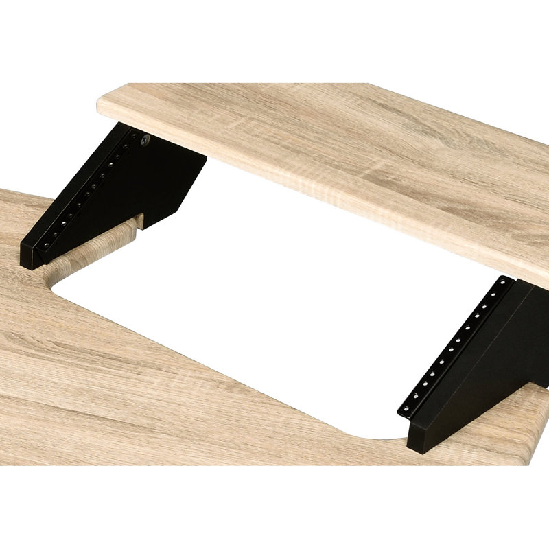 83" Natural Oak Desk - Robust Metal Frames, Spacious For Equipment Workstation Efficient Space, Oak