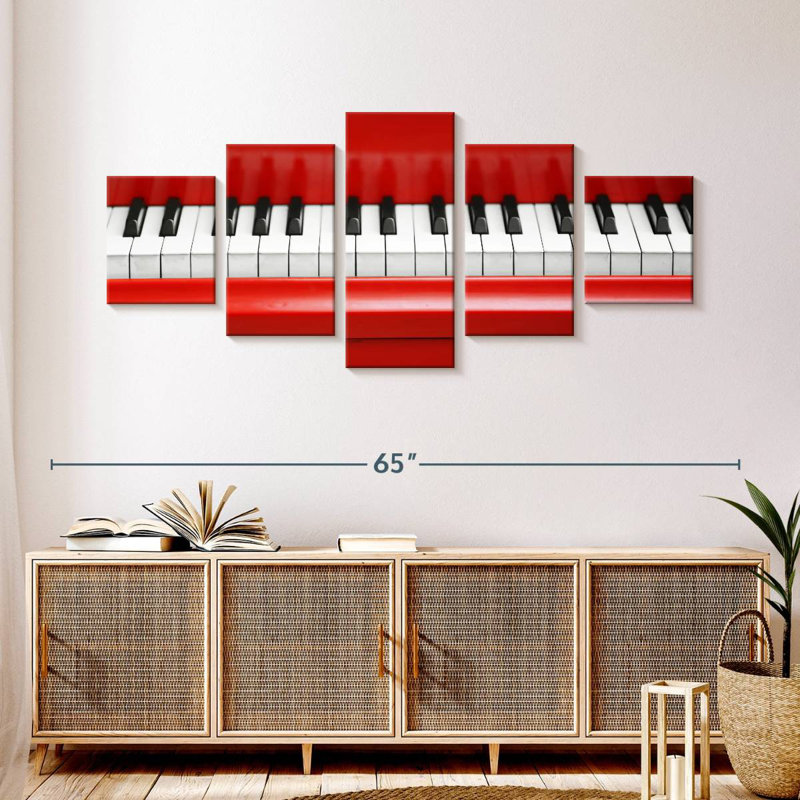 Glossy Red Piano, 24" H x 55" W