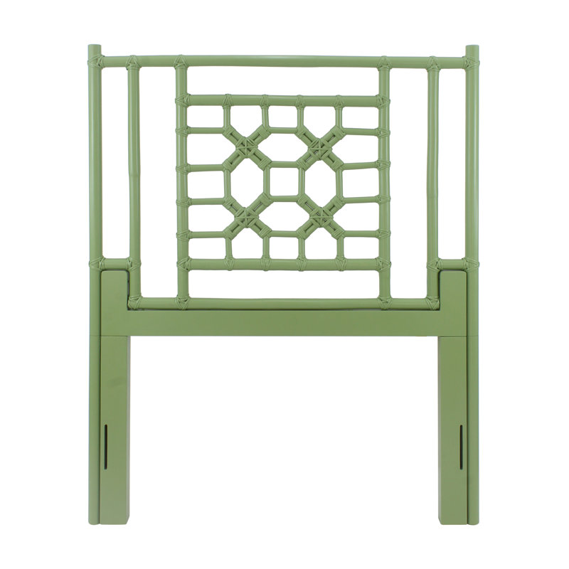 Tête de lit en rotin, Vert, Simple