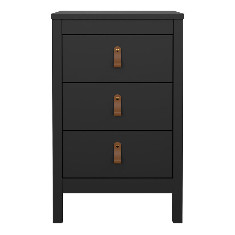 Ameiya 43.8cm W Manufactured Wood Bedside Table, Black