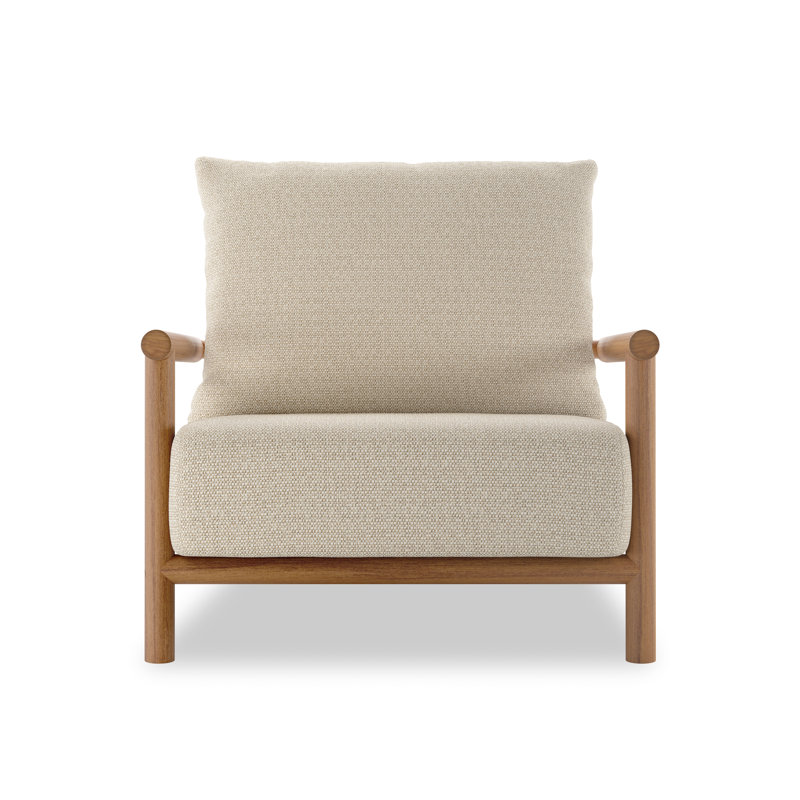 Cardiff Outdoor Teak Lounge Chair, Natural Teak