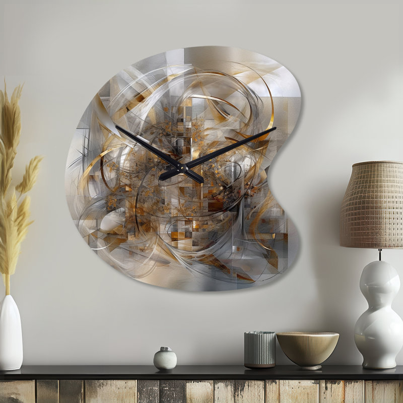 Horloge murale asymétrique gris Hix, Grand