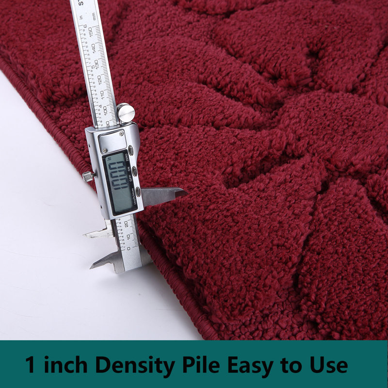 Tapis ultra doux en microfibre absorbant l'eau, lavable à la machine, L 30 po x l 18 po, Bourgogne