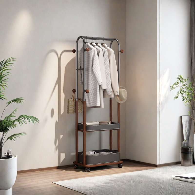 Portemanteau innovant avec panier de rangement, Gris