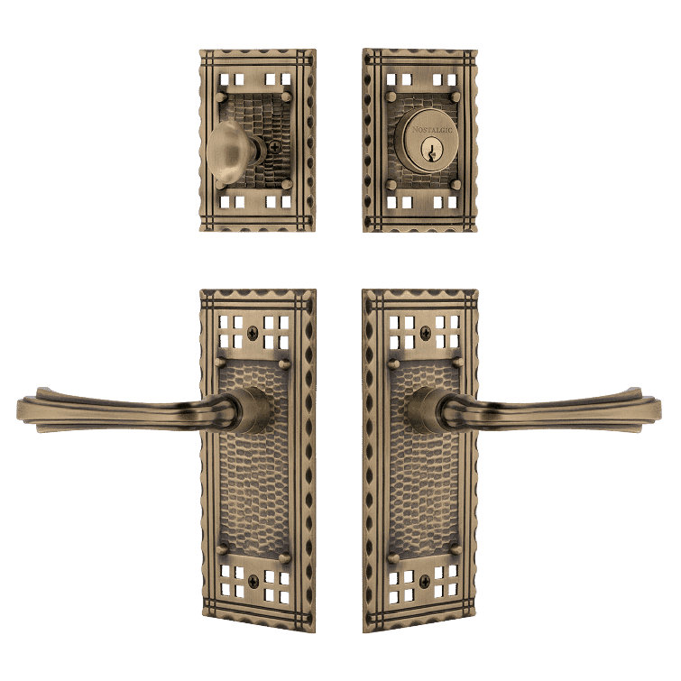 Nostalgic Warehouse Craftsman Entry Set with Fleur Lever
