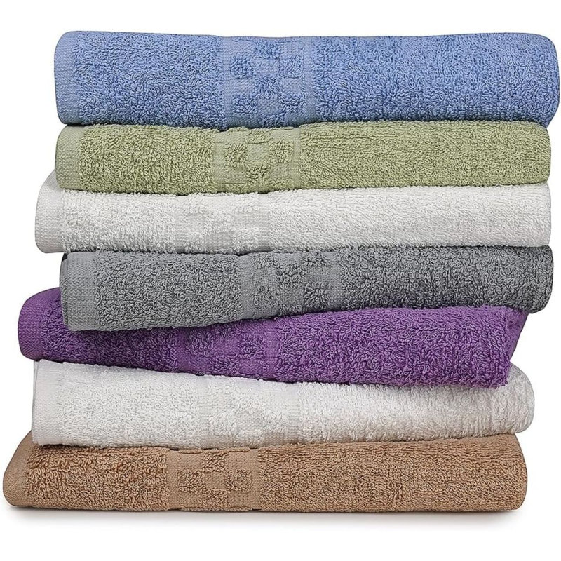 Cotton Bath Towel, Blue/Green/White