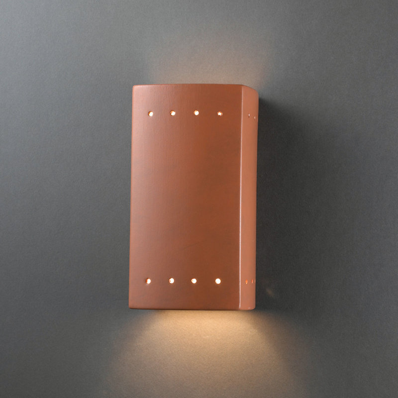 Ambiance - Small Rectangle w/ Perfs Wall Sconce - Open Top & Bottom (Outdoor), Terra Cotta, LED (Integrated)