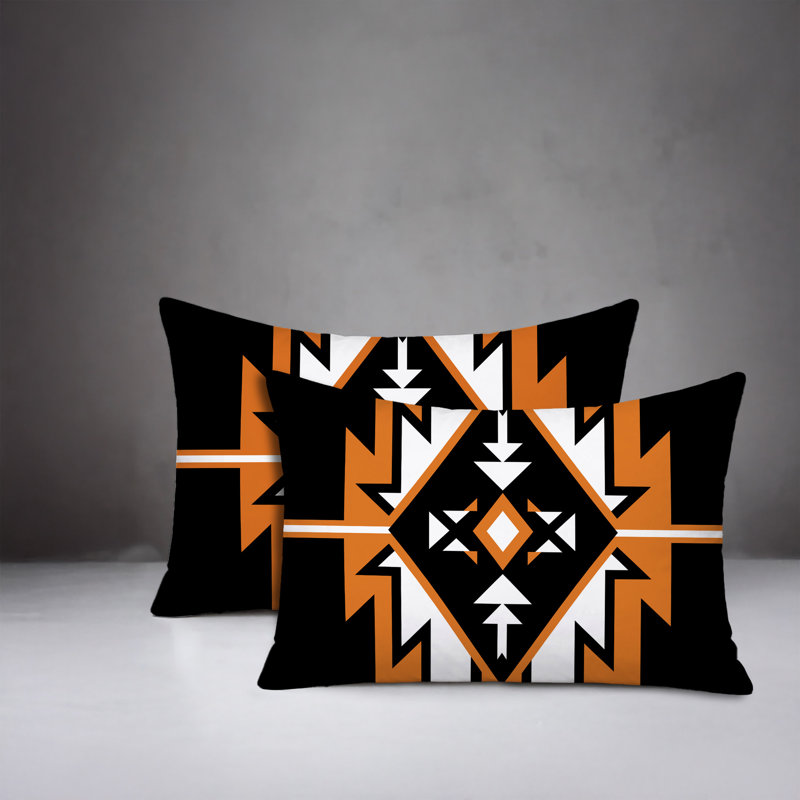Oreiller réversible intérieur / extérieur Loma, Orange, 25 x 18