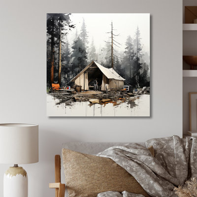 Tente de camping dans un paysage hivernal