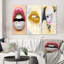 Luscious Designer Lips II sur toile, reproduction de 3 pièces-254457973