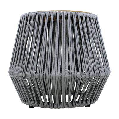 Lacey Patio Acacia Wood Side Table with Rope Base