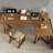 Nut-brown L-Shaped Solid Wood writing desk-1465388224-1465388254