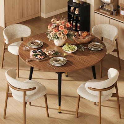 Table de salle à manger extensible moderne 47 "à 78" avec pieds en métal et 2 rallonges - sièges 6-10
