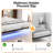 Queen Floating Bed Frame With Charging Station, LED Bed Frame With Storage Headboard-1347794409